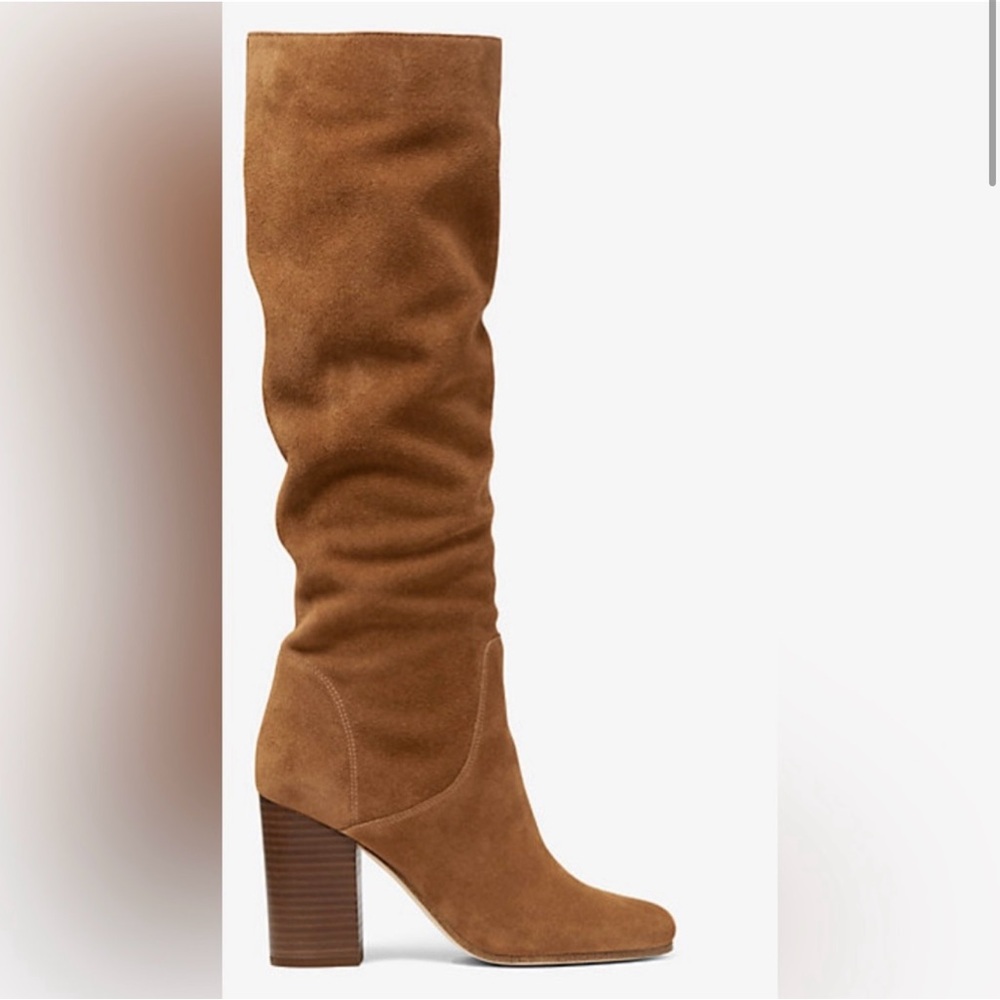 Suede Tan Knee-High Boots